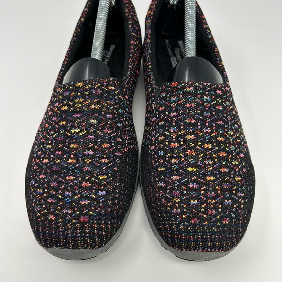 Skechers Slip-On Loafer Flats Womens Black Multi Speckled Knit Casual Size 10 - Picture 6 of 13